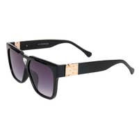 LV inspired Trillion Crystal Black Sunglasses  Black, Multi Tone