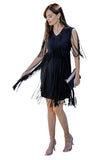 Frank Lyman Black Knit Dress w/ Fringes 236672U