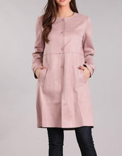 Load image into Gallery viewer, Solid, long body jacket in a loose fit with a round neck- Women
