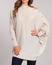 Load image into Gallery viewer, Long sleeve tunic with snap button neckline- Women