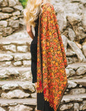 Embroidered Wool Shawl