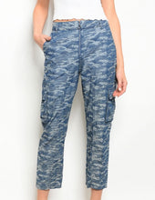 Load image into Gallery viewer, High waist denim chambray denim jogger pants