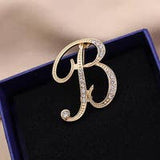 A Letter Brooch Rhinestones Crystal Brooch