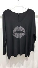 Load image into Gallery viewer, Lips Liss Rhinestone Long Sleeve Sweater Knit Top