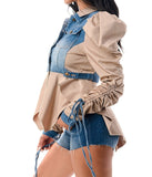 Denim contrast jacket