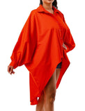 Oversized Long Sleeve Button Down Front Shirt