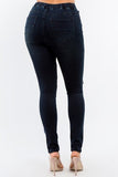 High waist distressed moto joggers Plus Size