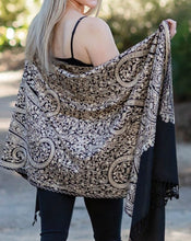 Load image into Gallery viewer, Embroidered Black Shawl women