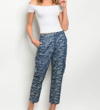 Load image into Gallery viewer, High waist denim chambray denim jogger pants
