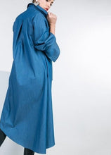 Load image into Gallery viewer, Women Asymmetric Hem w/ruffle Long Sleeve, Button Down Shirt