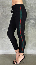 Load image into Gallery viewer, Jogger Green Red Ribbon Stripe Pants