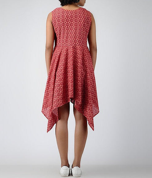 Red Printed Cotton Dress