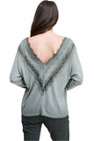Double V-Lace Cashmere Feel Top Women