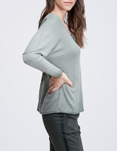 Double V-Lace Cashmere Feel Top Women