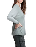 Double V-Lace Cashmere Feel Top Women