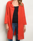 Cotton Red Cardigan- women