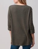 Long Sleeved Top with Sequins and Animal Print