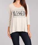 Solid Long Sleeve Blessed Women Top