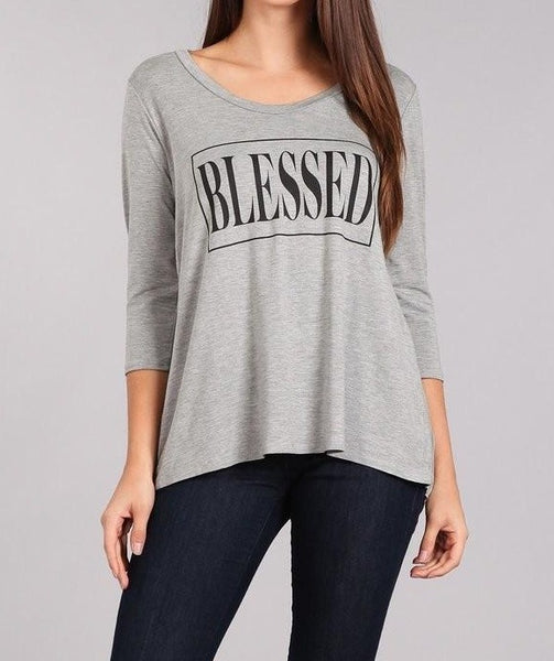 Solid Long Sleeve Blessed Women Top