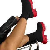Knitted platform boots Women