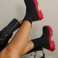 Knitted platform boots Women