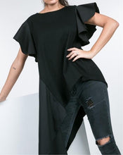 Load image into Gallery viewer, Asymmetrical  Ruffle Sleeve Top