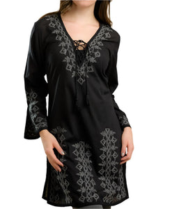 Black Cotton Tunic Women