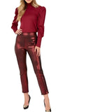 Animal Skin Vinyl Ankle Pants