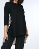 ASYMMETRICAL PRINT HIGH LOW TOP Cotton