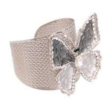 Rigid Metal Gray Butterfly Cuff  Gray, Rhodium