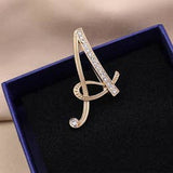 A Letter Brooch Rhinestones Crystal Brooch
