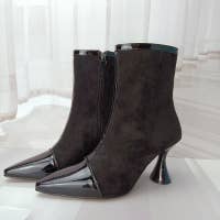 Dress Booties Patent Leather Heels