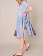Load image into Gallery viewer, Dual color bordered accent kaftan/tunic/cover ups