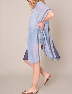 Dual color bordered accent kaftan/tunic/cover ups