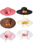 Wide Brim Straw Sun Hat 18 inches Diameter
