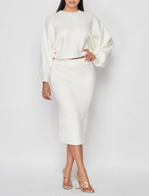 Load image into Gallery viewer, Long Sleeve Solid Crop Top &amp; Slit Skirt Set
