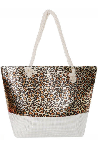 Glitter Leopard Tote Bag Beach Bag- Women
