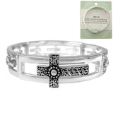 JOHN 3:16 Cross Cutout BIBLE VERSE Bangle Bracelet