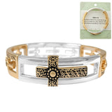 JOHN 3:16 Cross Cutout BIBLE VERSE Bangle Bracelet