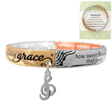 Amazing Grace Spiritual Song Stretch Bangle bracelet