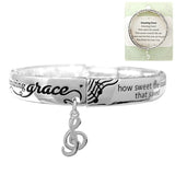 Amazing Grace Spiritual Song Stretch Bangle bracelet