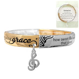 Amazing Grace Spiritual Song Stretch Bangle bracelet