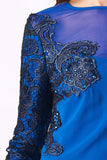 Lace and mesh add timeless character to this long sleeve blouse