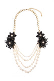 Floral Black Accent Necklace