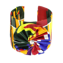 Load image into Gallery viewer, FLOWER CUFF BRACELET AFRICAN PRINT