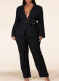 Blazer Pants Set Plus Size Women Suit