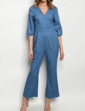 Load image into Gallery viewer, Blue Denim Jumpsuit WOmen Fashion