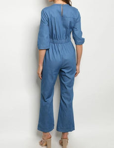 Blue Denim Jumpsuit WOmen Fashion