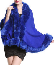 Load image into Gallery viewer, Faux Fur Shawl Wrap Cape Stole Shrug Winter w Hook