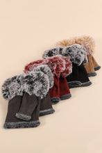 Load image into Gallery viewer, Fingerless gloves with faux fur trim Women